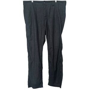prAna Dark Gray Furrow Lightweight Hemp Blend Straight Leg Pants Mens 40‎ x 32